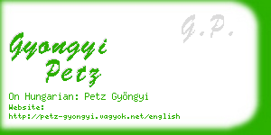 gyongyi petz business card